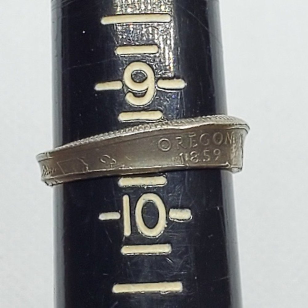 Silver quarter coin ring Oregon - Picture 3 of 4